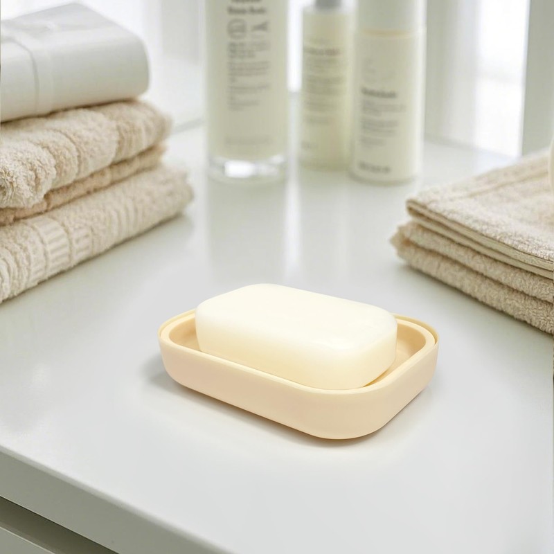Double Layer Draining Soap Dish, Plastic Dishwashing Sponge Soap Holder