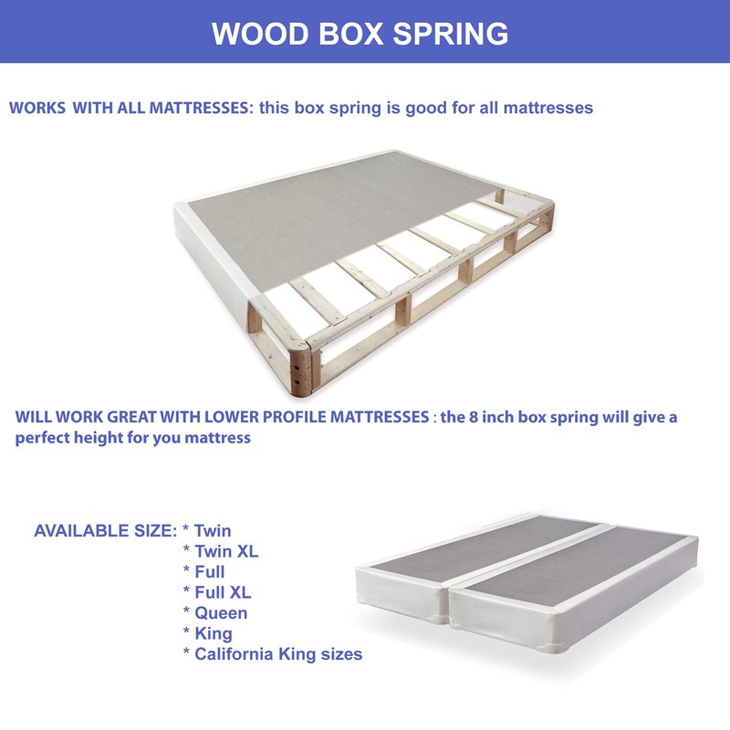 Mattress Solution Fully Assembled Split Wood Traditional Boxspring/Foundation, Full, Milano