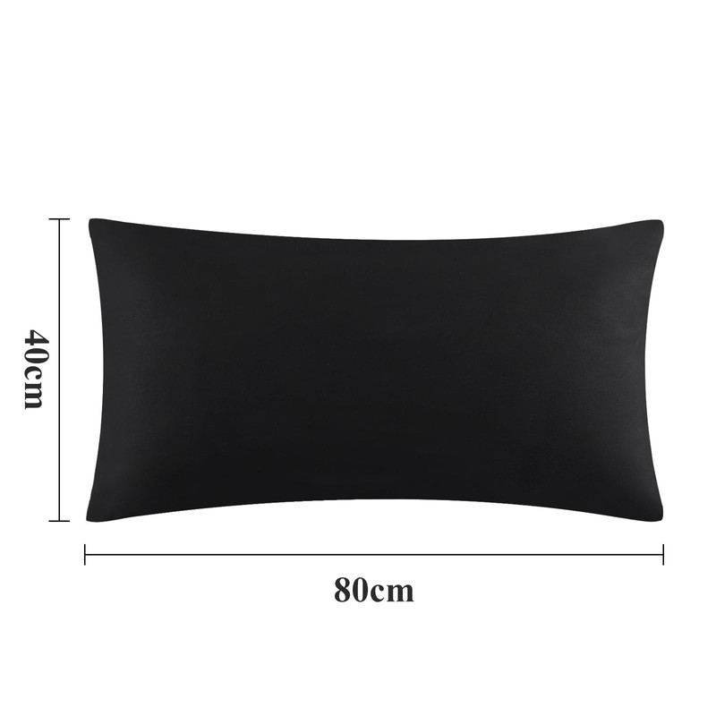 Aisbo Pillowcase, 40 x 80 cm, Set of 2, Black,