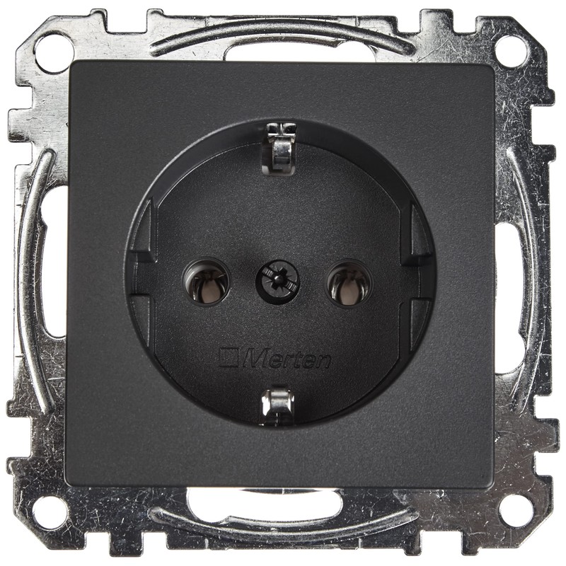 Merten MEG2301-0414 SCHUKO socket-outlet, plug-in terminals, anthracite, System M