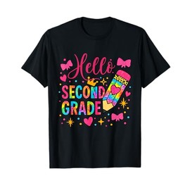 Hello Second Grade Colorful Pencil Tie Dye Back to School T-Shirt