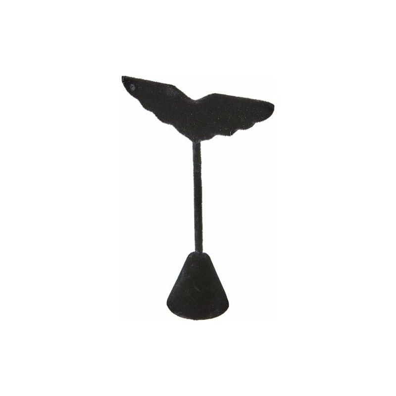 Plymor Black Velvet Wing Shaped, Three Pair Earring Display Stand,