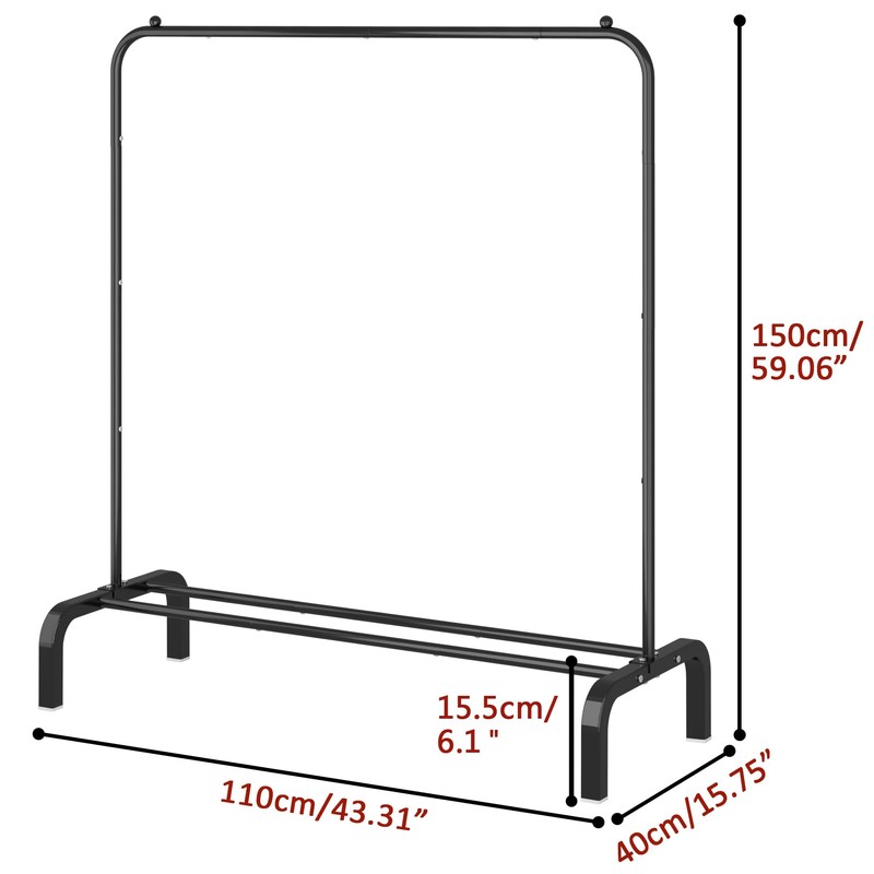 OTROUWORHT Clothes Rack Metal Clothing Rack with Bottom Shelf Garment