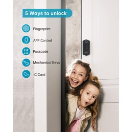 Keyless Entry Door Lock,HEANTLE Fingerprint Smart Deadbolts with Touchscreen Keypad for Front Door,Electronic Bluetooth Deadbolt with App Control,Auto Lock