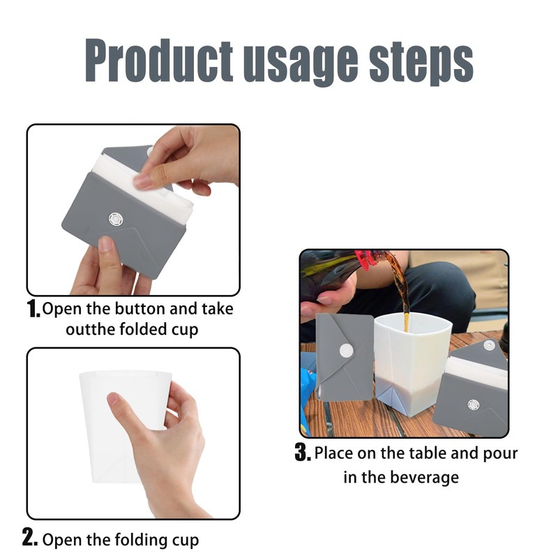 WMDDIAN Silicone Foldable Cup – Foldable Travel Cup, Suitable for
