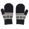 Kids Winter Soft Warm-Knit-Mittens, Boys-Girls Snowflake-Print Warmly Double-Layer Snow-Mittens Ski-Gloves