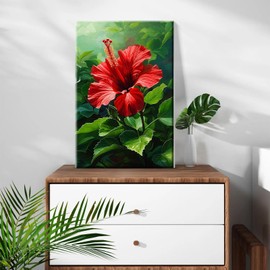 ATDMS Paint by Numbers kit for Adults with Frame Flowers Paint by Numbers with Easel DIY Adult Paint by Number Kits on Canvas Oil Painting Kits for Gift Home Wall Decor 8x12 Inch