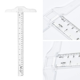 JNAWA 3pcs 30cm T-Square Double Side Scale T Shape Ruler Double Side Scale Measuring Tool Transparent Ruler for Scrapbooking Card-making Student School Office Home Tool
