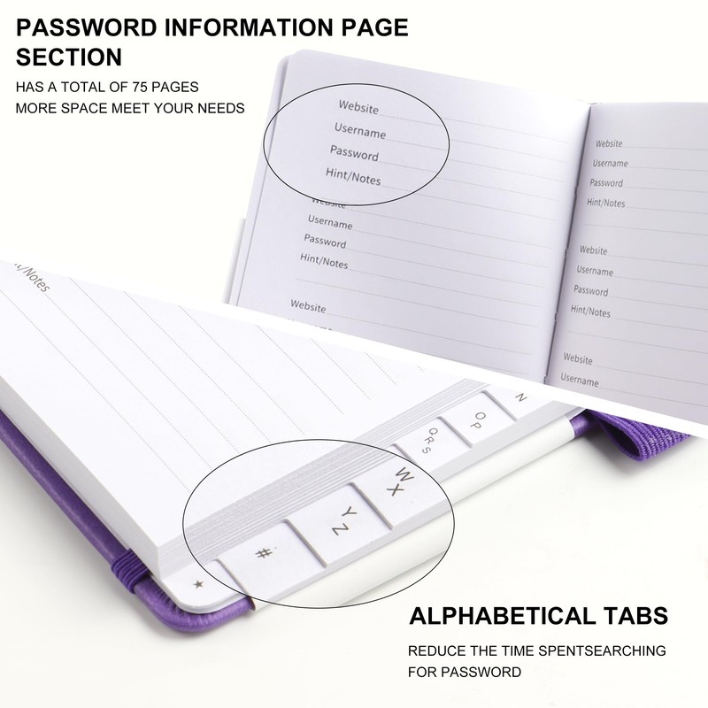 TECDW A6 Password Book Size 5.7 * 3.9 inches,Password Book