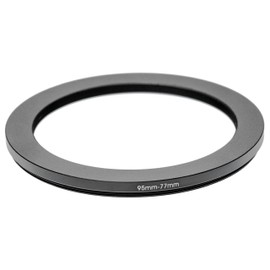 vhbw Step Down Ring Adapter 95mm to 77mm for Camera Lens - Filter Adapter - Aluminum Anodized Matte Black