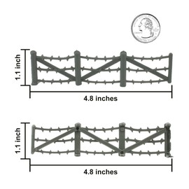 BMC Classic Marx Barbed Wire Fences - 20pc Gray Plastic Army Men Accessories