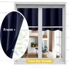 OWENIE Navy Blue Kitchen Curtains 36 Inch Length, Short Blackout