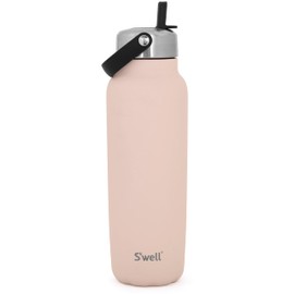 S'well Recycled Stainless Steel Explorer with Flip Straw Lid and Handle, 40oz, Himalayan Salt, Triple Layered Vacuum Insulated Containers Keeps Drinks Cold for 54 Hours and Hot for 12