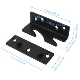 Rockgoya Bed Rail Brackets - Black Bed Frame Hardware, Set of 4 Wooden Brackets with Screws, Heavy Duty Non-Mortise