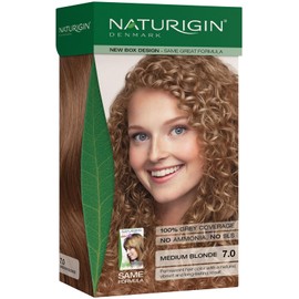 Naturigin Permanent Hair Color, 7.0 Medium Blonde, Ammonia Free, 100% Gray Coverage, Nourishing Natural Formula, For All Hair Types, Long-Lasting, Vegan & Cruelty-Free, 1 Pack