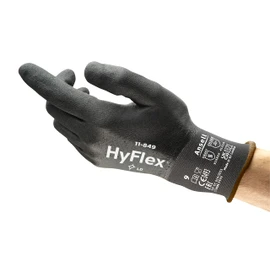 Ansell HyFlex 11-849 Multi-purpose Work Gloves for Light Duties in Nitrile Foam, Grip and Comfort Technologies, for Industrial, Automotive, Home-improvement Operations, Black, Size L (12 Pairs)