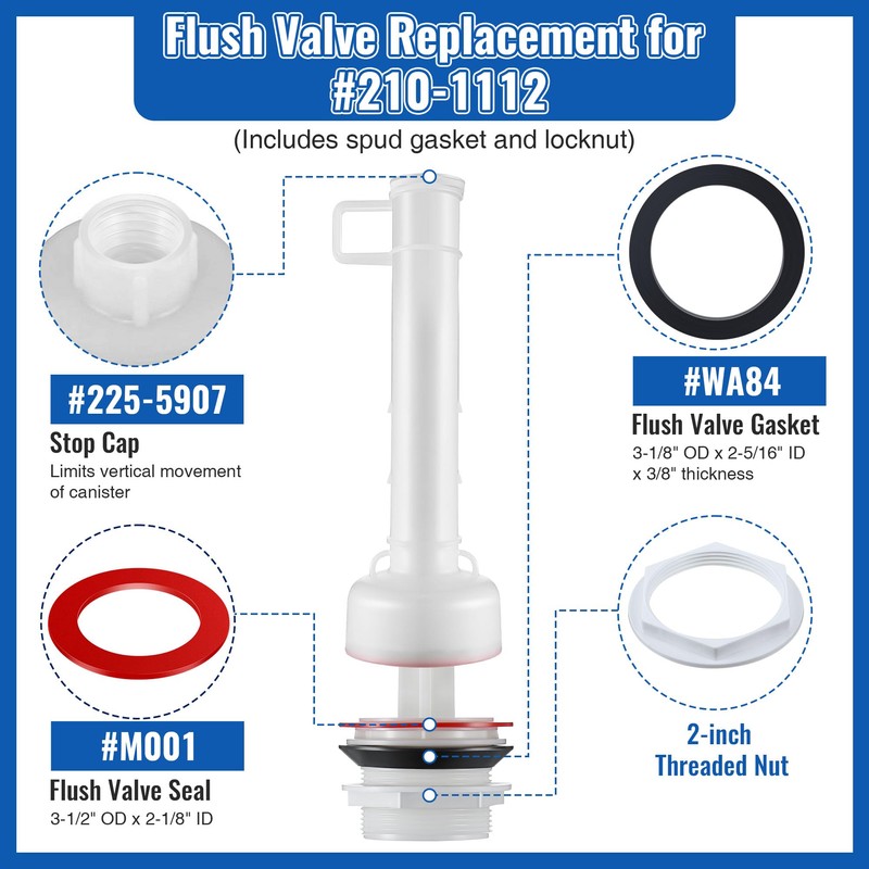 Dreyoo Flush Valve Compatible with 210-11-1/2", Compatible with Mansfield Toilet