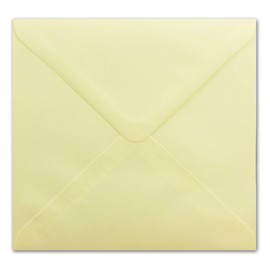 Glüxx Agent 25 square envelopes light yellow - 15.5 x 15.5 cm - 100 g/m² wet glue pointed flap - from The Colours-4-you series - Glüxx-Agent