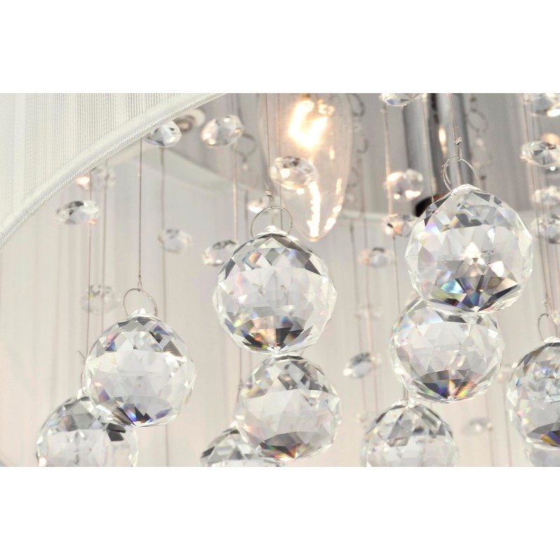 Edvivi Belle Drum Crystal Flush Mount, 4 Lights Glam Lighting