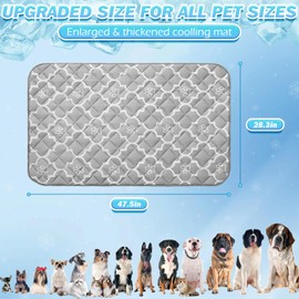 EXPAWLORER Dog Cooling Mat-28.3''*47.2'' Upgraded Extra Large Cooling Pad for Dog Dogs Cats Pets in Summer Keep Cool,Washable,Non-Slip Blanket for Grate Sofa Bed Outdoor