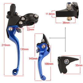 BAISUYA Motorbike Brake Clutch Lever Aluminum Alloy 7/8'' 22mm Folding Lever for CRF50 KLX SSR TTR 110 125 150 200 250cc Dirt Bike Pit Bike ATV Mini Bike (Blue)