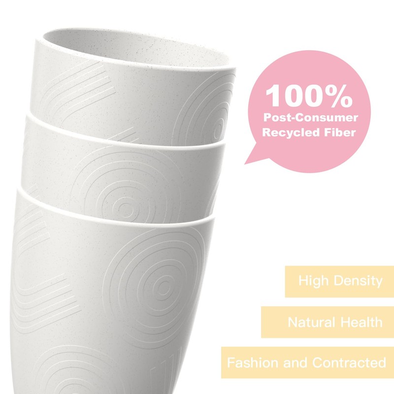 Homienly Kitchen Cups 12 OZ Wheat Straw Drinking Glasses–Unbreakable, Lightweight
