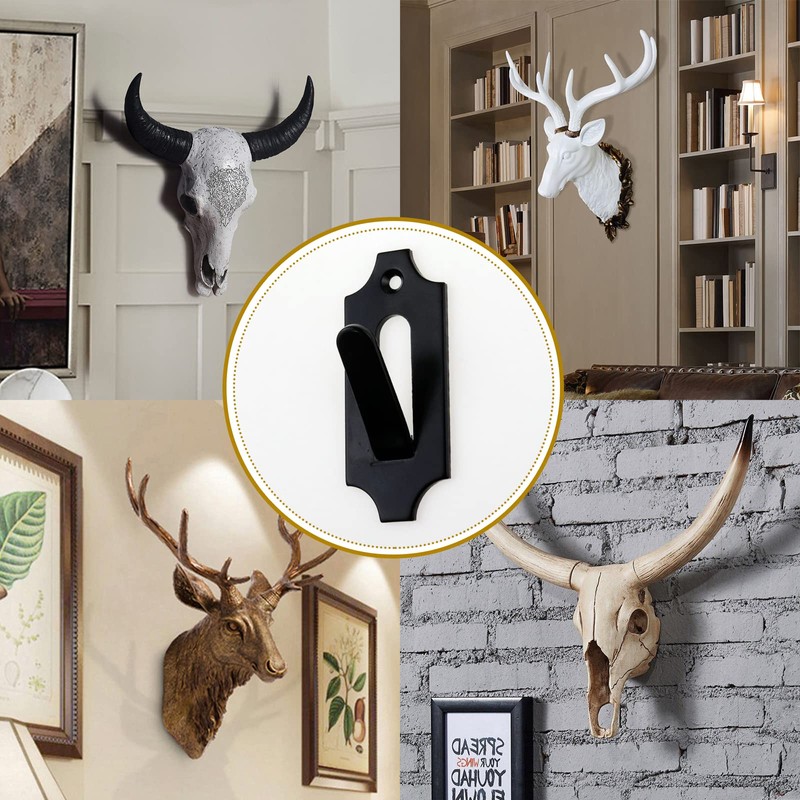 Merkaunis 12 Pcs European Mount Skull Hanger, Metal Deer Skull