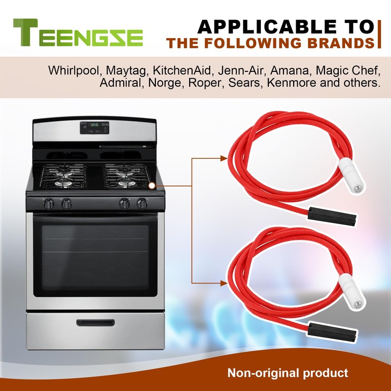 Teengse 2PCS W10209656 W10112313 Gas Range Surface Burner Igniter Replacement