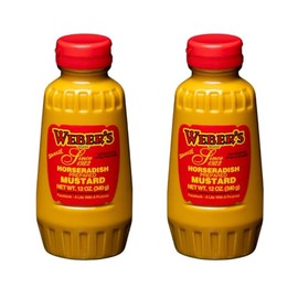 Weber`s Premium Horseradish Prepared Mustard Squeeze Bottle (2) 12 Oz. Containers