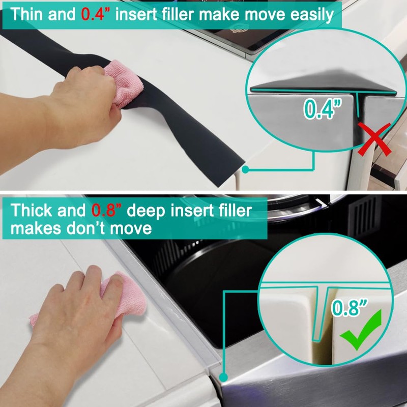 Stove Counter Gap Cover, Kitchen Silicone Oven Gap Filler –