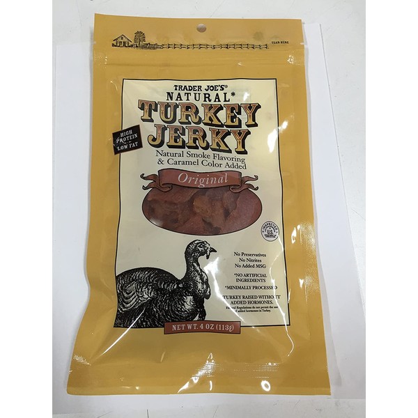 Trader Joe's Natural Turkey Jerky - Original, 4 Ounce, (Pack of 6)