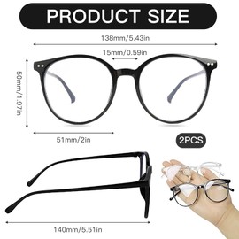 BigCheer 2er-Pack Anti-Blaulicht Brillen mit UV-Schutz, Leichter Rahmen, Ideal für Computer-Nutzer und Leser, Schutzbrille gegen Augenmüdigkeit, Stilvolles Unisex-Design, Blaulichtfilter Technologie