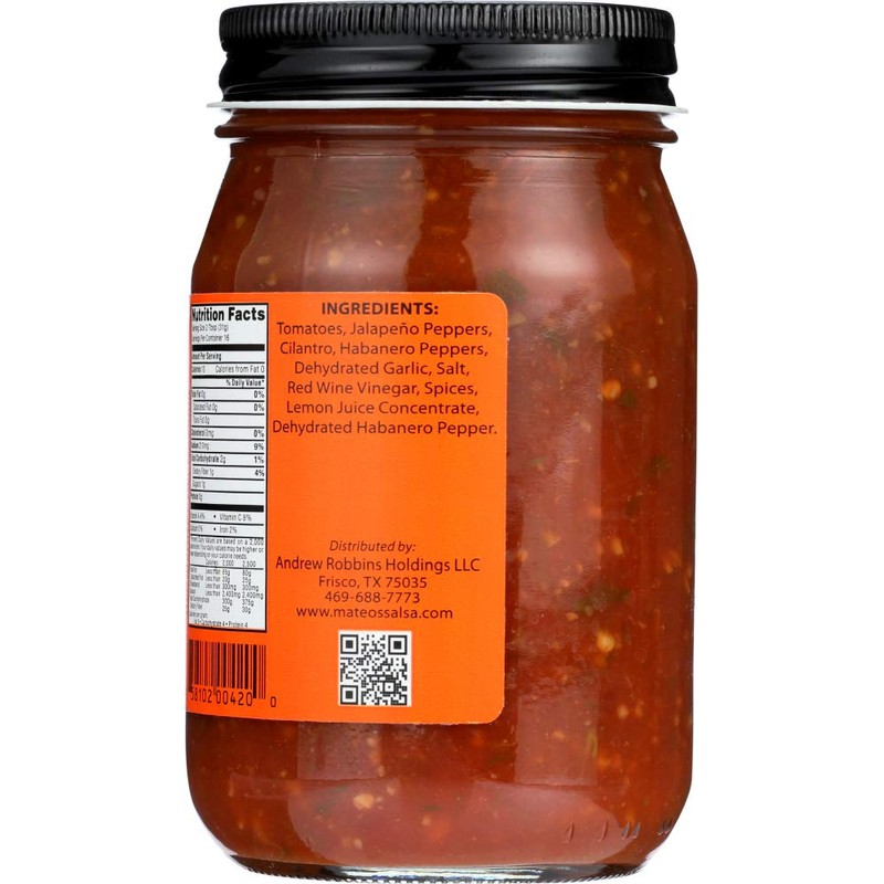 Mateo's Gourmet Salsa Habanero Hot, Extra Hot 16 Oz (Pack