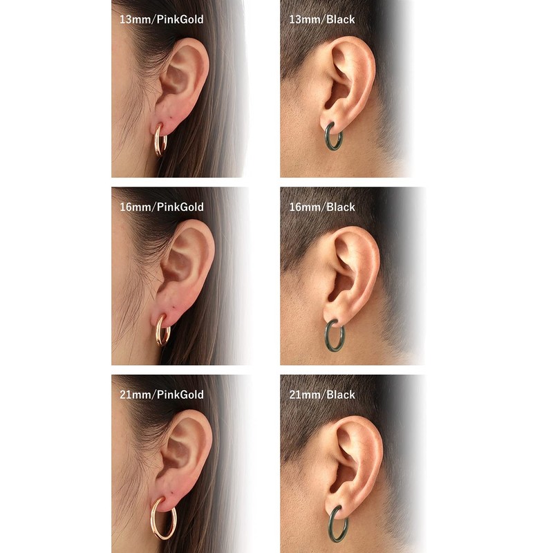 Puente Earrings For Both Ears, 4 Colors, 3 Sizes, No