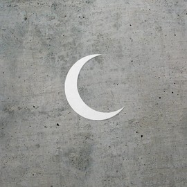 Decal Stickers of Crescent Moon Silhouette Symbol Icon (White) (Set of 2) Premium Waterproof Vinyl Decal Stickers for Laptop Phone Accessory Helmet Car Window Mug Tuber - BICVER1880712WHW19Y24