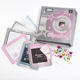 Camera Style Design Photo Album, Mini Size, Y2K CCD, Photo Frame Sticker Included, Goods Storage, Stylish (Holds 20 Sheets, Stickers, 3D Stickers) (Pink)