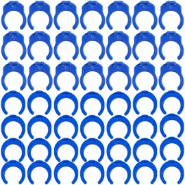RecDec 100 Pack 1/4" 3/8"OD Tube PE Pipe Fitting Blue Clip C-ring Hose Quick Connector Aquarium RO Water Filter Reverse Osmosis System