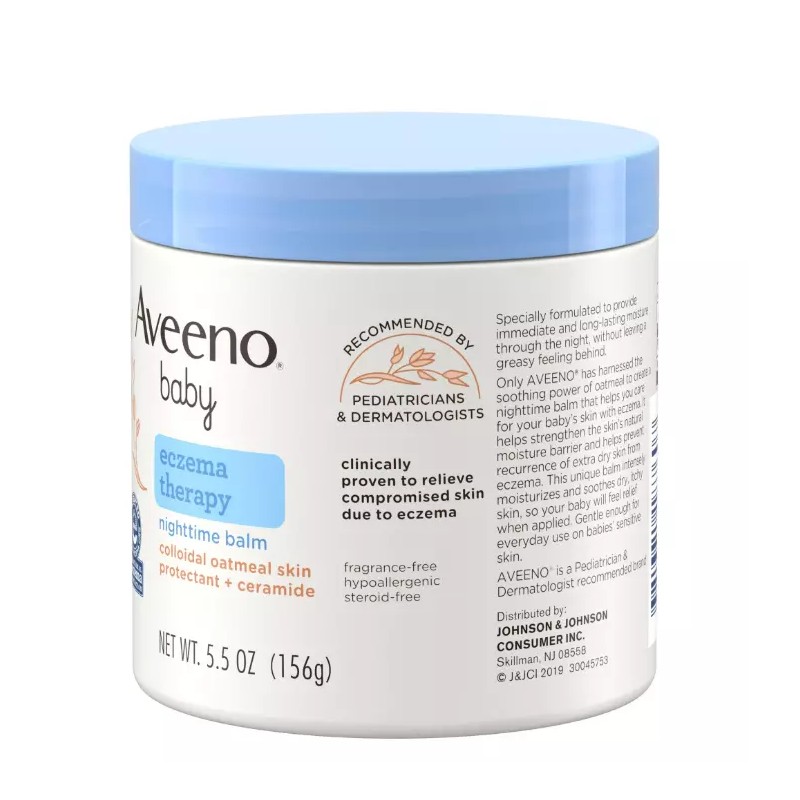 Aveeno Baby Eczema Therapy Nighttime Body Balm, Colloidal Oatmeal, 5.5