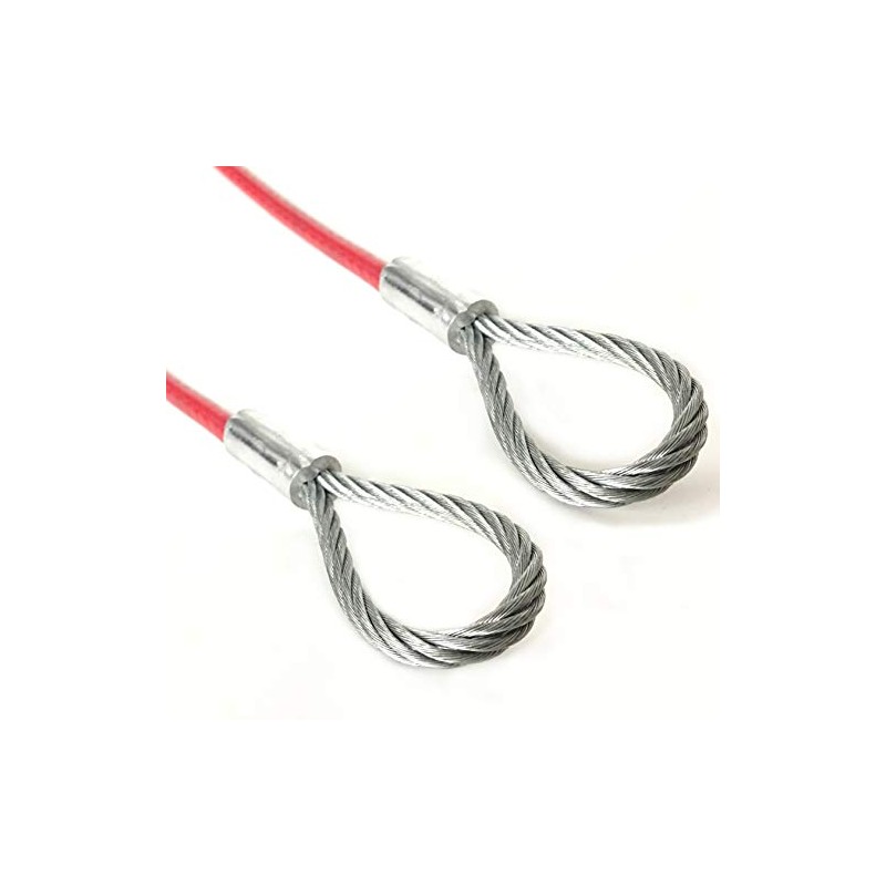 PSI, 1/4" Vinyl Coated Cable with Loops, 7x19 Braid, 3/16"