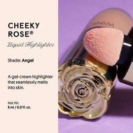 Winky Lux Cheeky Rose Liquid Highlighter, Gel Cream Blush Wand, Blendable & Buildable Pigment, Long Lasting Weightless, Angel