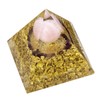 KYEYGWO Rose Quartz Positive Energy Pyramid Gemstone with Crystal Ball,