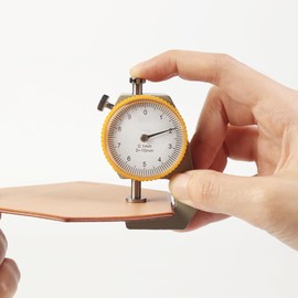 WUTA Leather Thickness Gauge Measuring Tools 0-10mm/0.1mm Dial Thickness Gauge Paper Meter Tester for Hollow Pipe, Circular Tube, Leathercraft