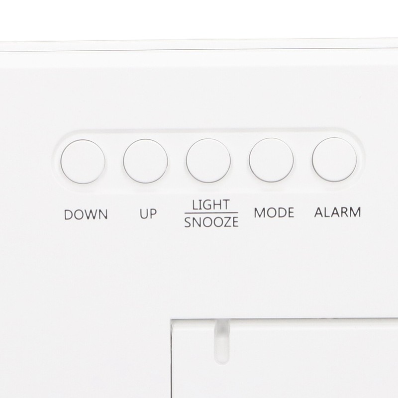 White Digital Alarm Clock with LED Mirror Screen Fashion Electronic