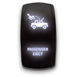 Passenger Eject - White - Laser Etched Toggle Switch 20A 12V - Vertical Rocker Switch 5-Pin DPST