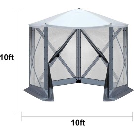 10x10ft Instant Pop-Up Screen Tent - Gazebo Canopy w/Mosquito Netting & CarryBag