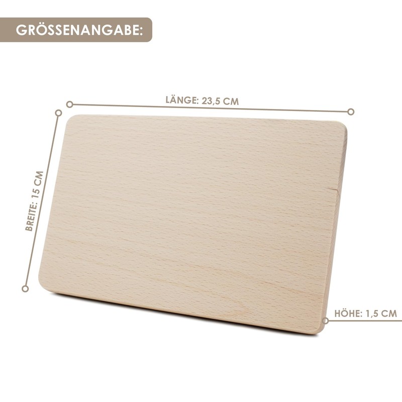 VmG-Store Frühstücksbrettchen 23,5x15cm Schneidebrett mit Laser Gravur als Geschenk zum