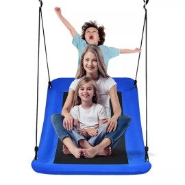 Costway Giant 60" Platform Tree Swing 700lb Adults Kids Outdoor Backyard Adjustable Rope