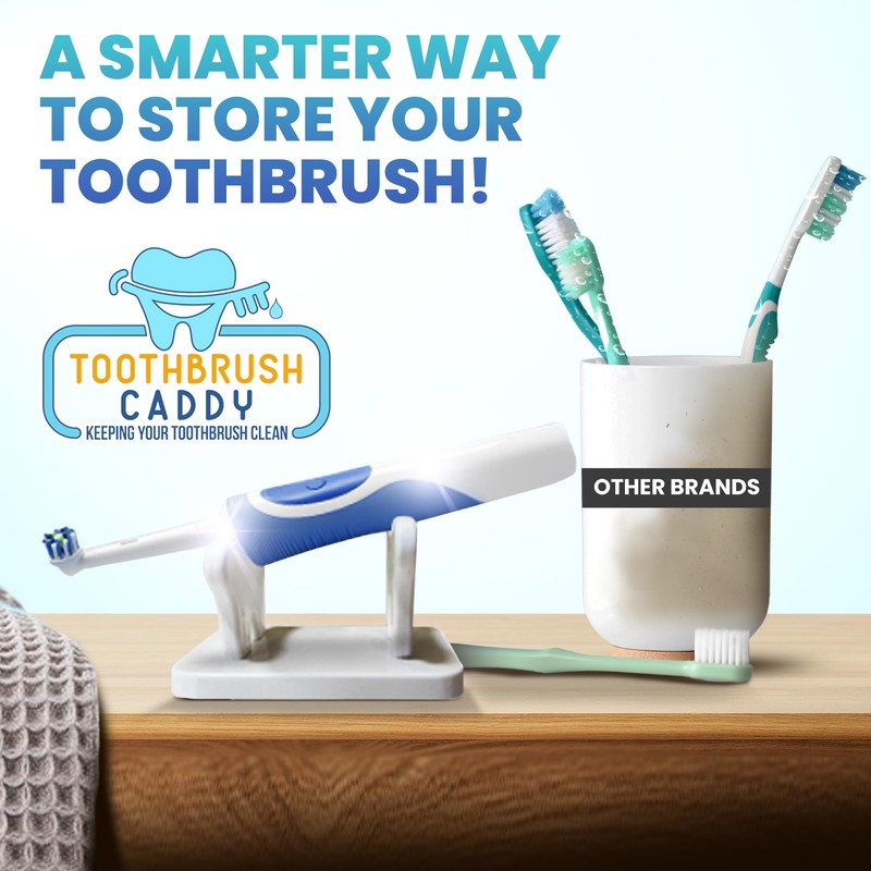 Toothbrush Caddy - Personal Toothbrush Holder for Bathroom Counter -