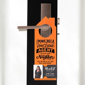 I'm not just a Real Estate Agent, I'm also your Neighbor | Real Estate Marketing Door Hangers | Real Estate Agent | 36-DH002-KRAFT - Pack of 10