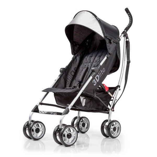 Bright Starts 3Dlite Convenience Stroller, Black - Lightweight Stroller, Large